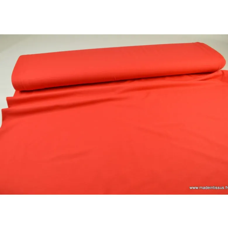 Tissu JERSEY coton élasthanne rouge - OEKO TEX
