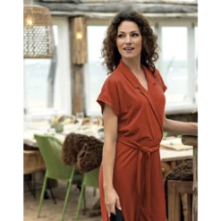 Tissu jersey coton élasthanne Terracotta - OEKO TEX