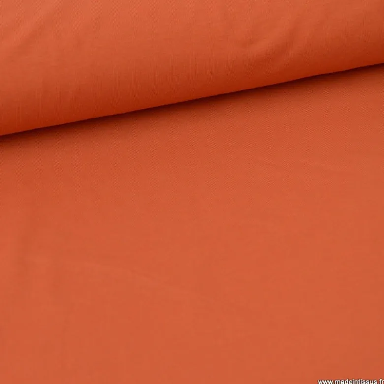 Tissu jersey coton élasthanne Terracotta - OEKO TEX
