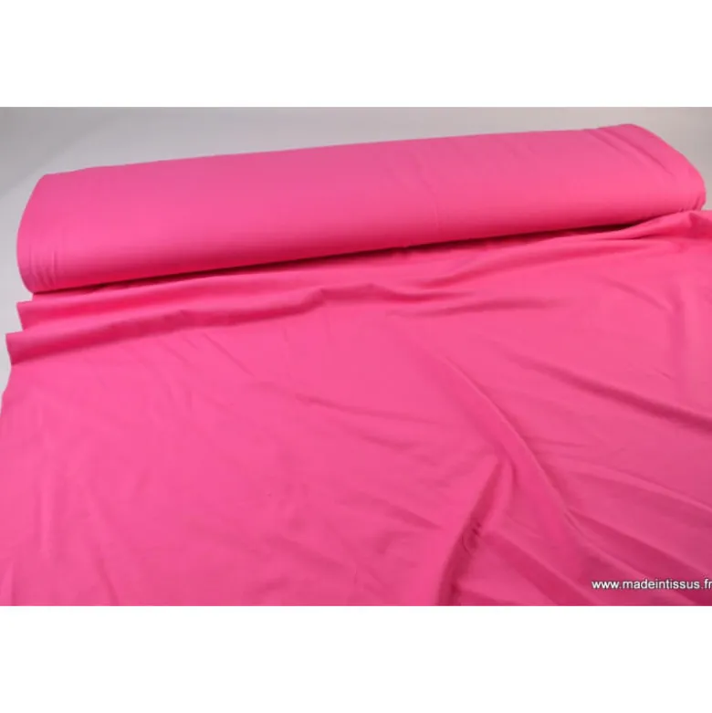 Tissu JERSEY coton élasthanne fuchsia - OEKO TEX