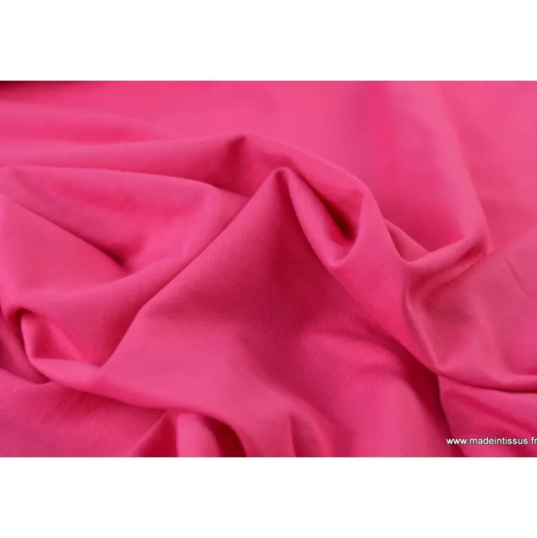 Tissu JERSEY coton élasthanne fuchsia - OEKO TEX