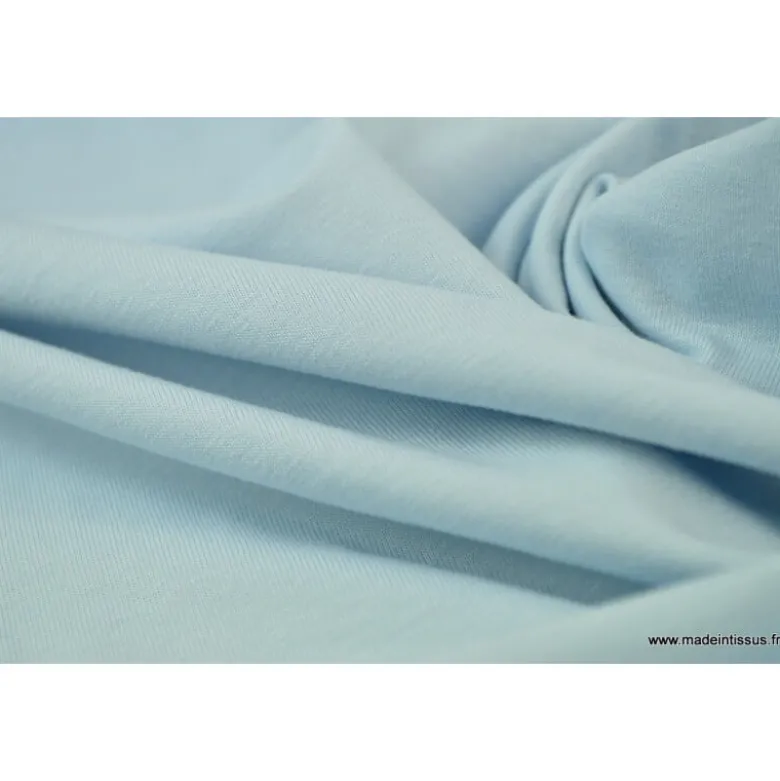 Tissu JERSEY coton élasthanne ciel - OEKO TEX