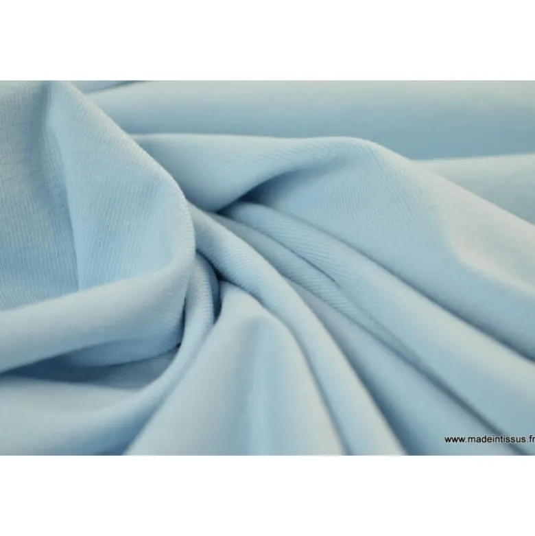 Tissu JERSEY coton élasthanne ciel - OEKO TEX