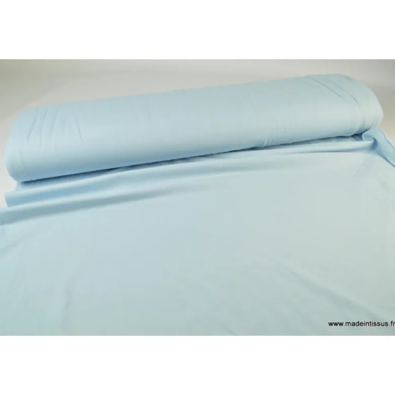 Tissu JERSEY coton élasthanne ciel - OEKO TEX