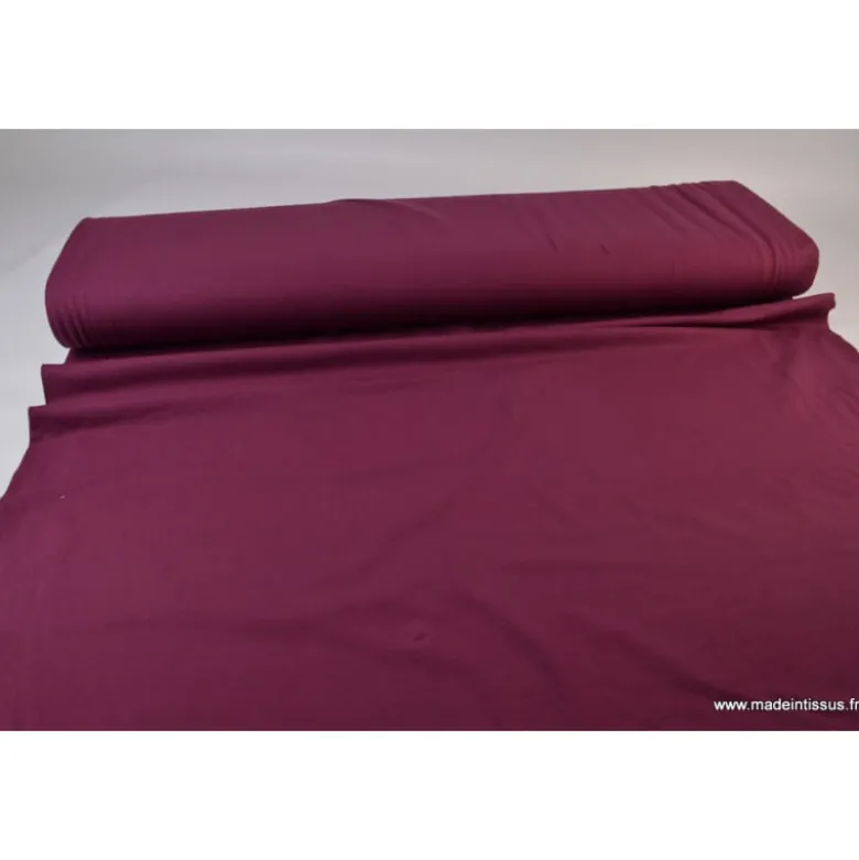 Tissu JERSEY coton élasthanne bordeaux - OEKO TEX