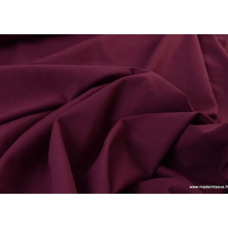 Tissu JERSEY coton élasthanne bordeaux - OEKO TEX