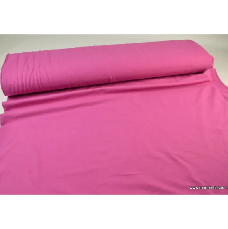 Tissu JERSEY coton élasthanne framboise - OEKO TEX