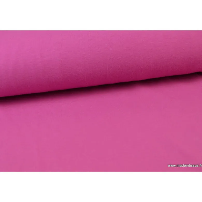 Tissu JERSEY coton élasthanne framboise - OEKO TEX
