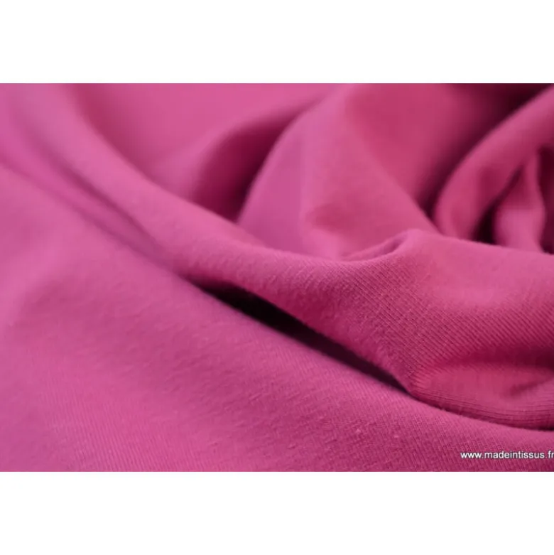 Tissu JERSEY coton élasthanne framboise - OEKO TEX