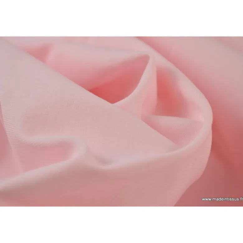 Tissu JERSEY coton élasthanne rose - OEKO TEX