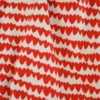 Tissu jersey côtelé bio motif coeurs rouges fond naturel - Poppy fabrics