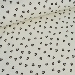 Tissu jersey côtelé motif léopard fond sable