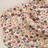 Tissu jersey côtelé motifs fleurs bordeaux fond blanc cassé - OEKO TEX