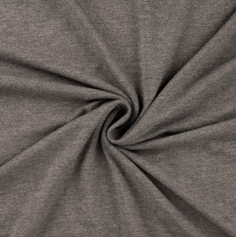 Tissu Jersey de viscose de bambou gris foncé mélangé - OEKO TEX