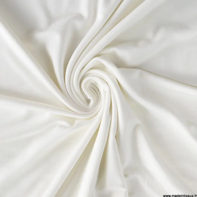 Tissu Jersey de viscose de bambou Ecru - OEKO TEX