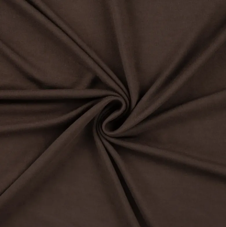 Tissu Jersey de viscose de bambou chocolat - OEKO TEX