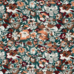 Tissu Jersey de Viscose motifs fleurs fond vert foncé - OEKO TEX