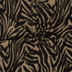 Tissu Jersey de Viscose motifs zebré Noir et Camel - OEKO TEX
