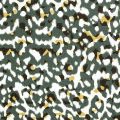 Tissu Jersey de Viscose – Motif Panthère Vert Sauvage - OEKO TEX