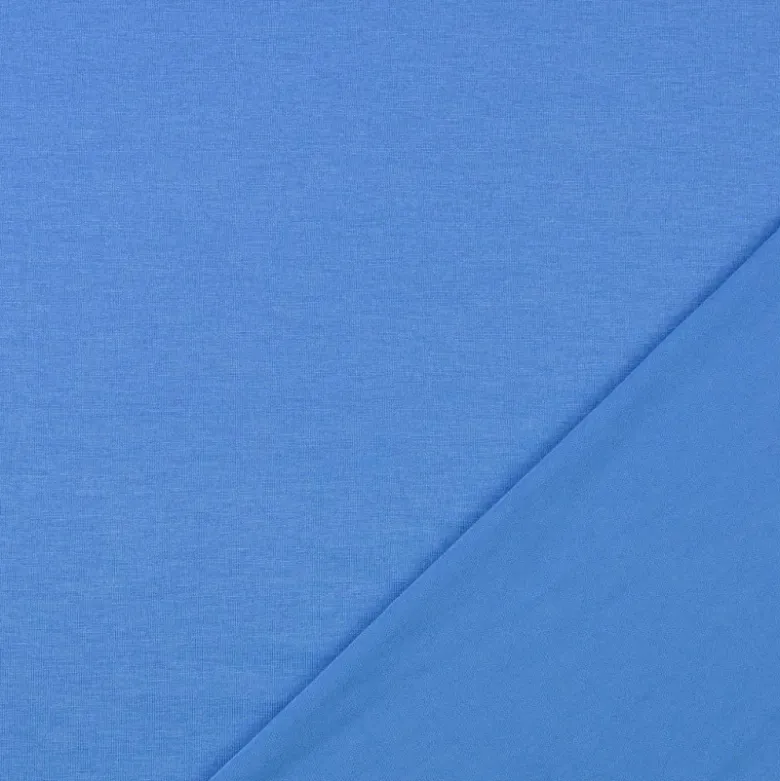 Tissu Jersey de Viscose uni coloris bleu denim - OEKO TEX