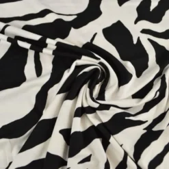 Tissu Jersey de Viscose zébré noir et blanc