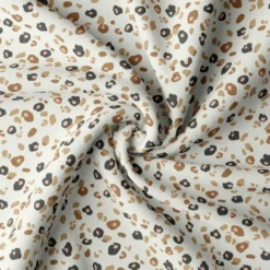 Tissu jersey Felyna motifs léopard fond écru - OEKO TEX