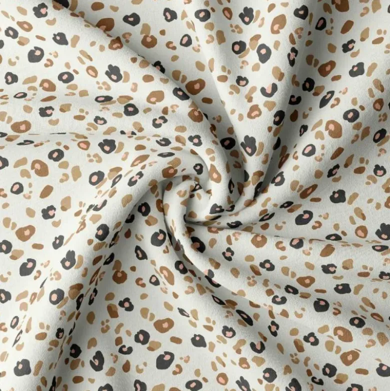 Tissu jersey Felyna motifs léopard fond écru - OEKO TEX