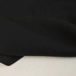 Tissu jersey fines côtes - Noir