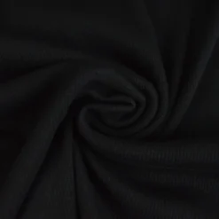 Tissu jersey fines côtes - Noir