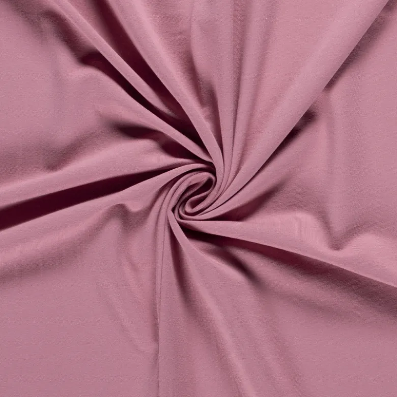 Tissu jersey French terry coloris vieux rose - OEKO TEX