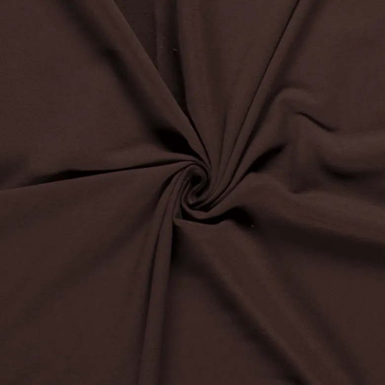 Tissu jersey French terry coloris marron foncé - OEKO TEX