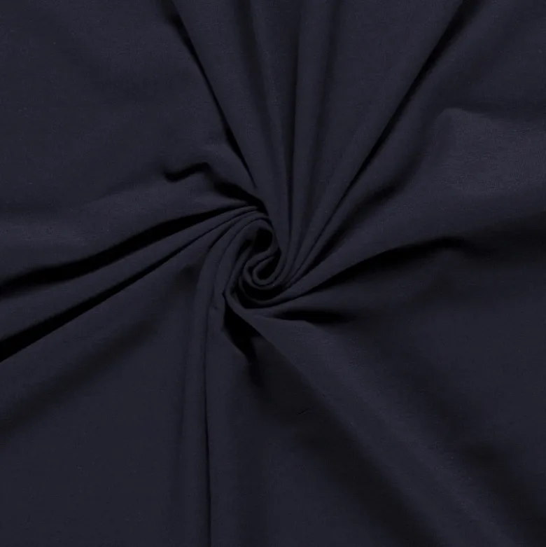 Tissu jersey French terry coloris bleu marine - OEKO TEX