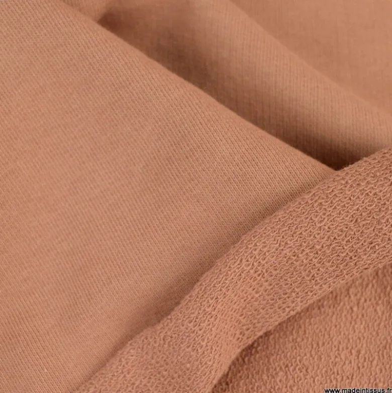 Tissu jersey French terry uni cassonade - OEKO TEX