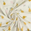 Tissu Jersey glitter motifs poires fond écru Poppy fabrics - oeko tex