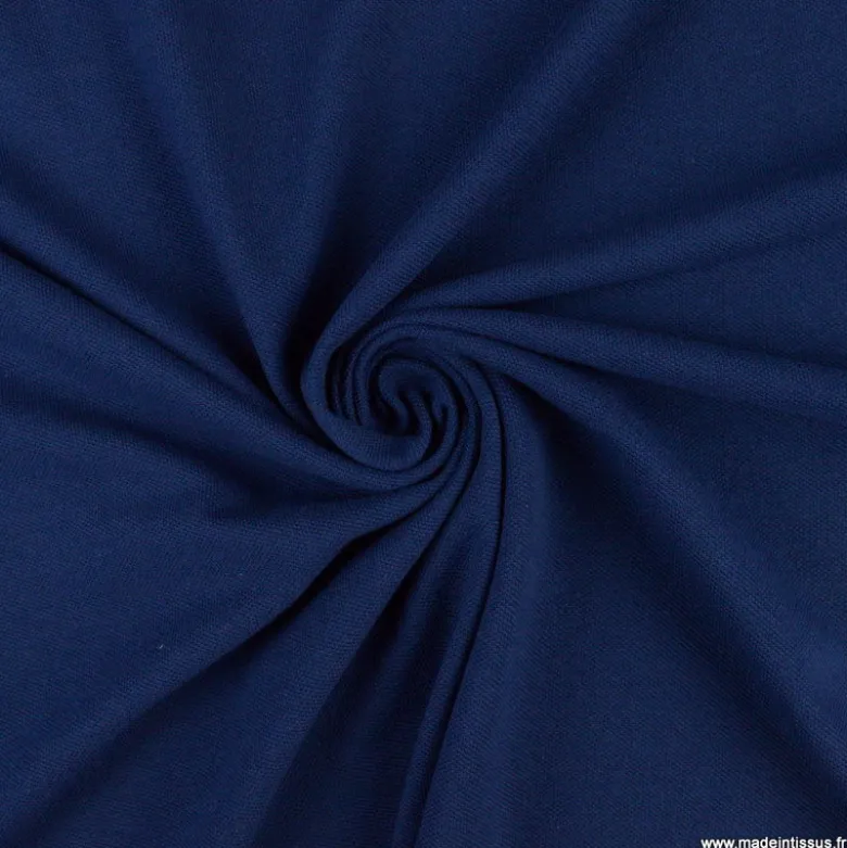 Tissu jersey maille polo bleu marine - OEKO TEX
