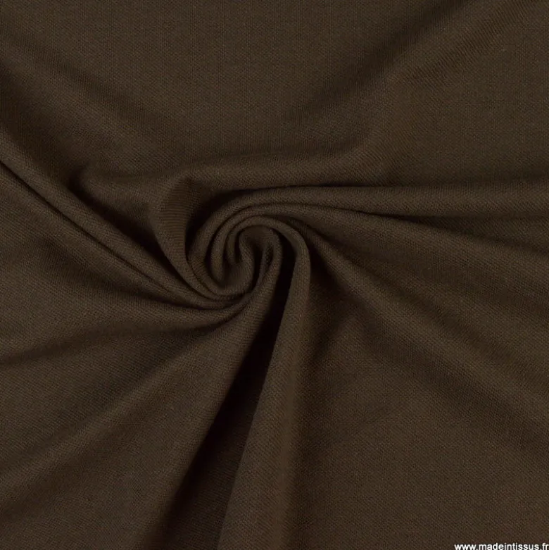 Tissu jersey maille polo Chocolat - OEKO TEX