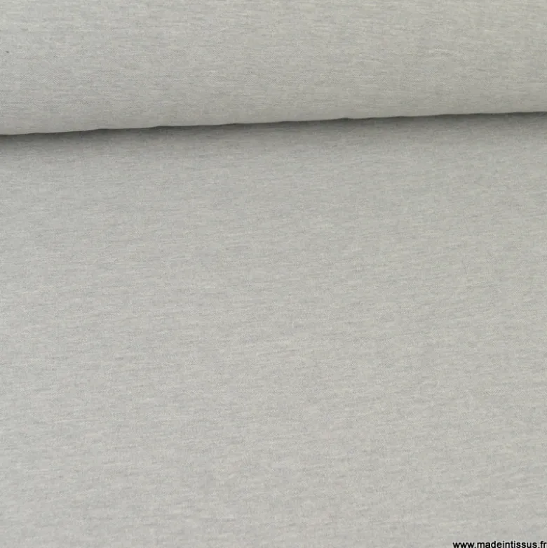 Tissu jersey maille polo gris chiné - OEKO TEX