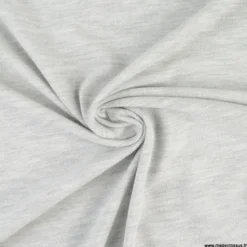 Tissu jersey maille polo gris clair chiné - OEKO TEX