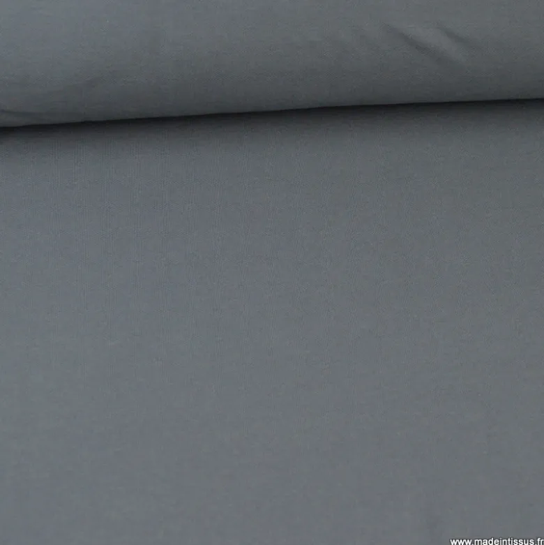 Tissu jersey maille polo gris anthracite - OEKO TEX