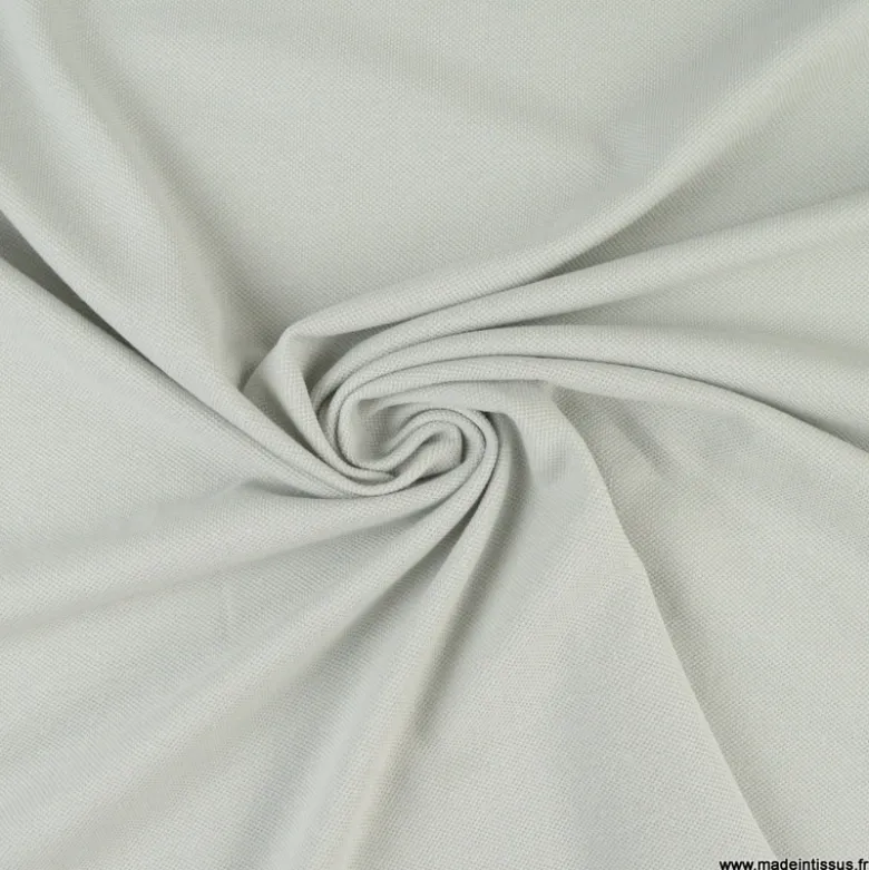 Tissu jersey maille polo gris clair - OEKO TEX
