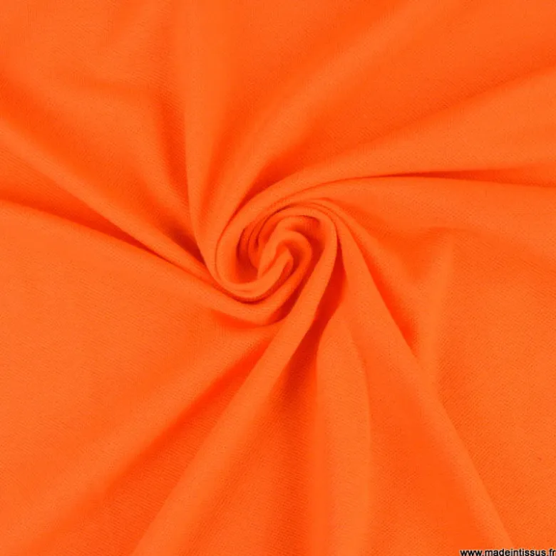 Tissu jersey maille polo orange - OEKO TEX