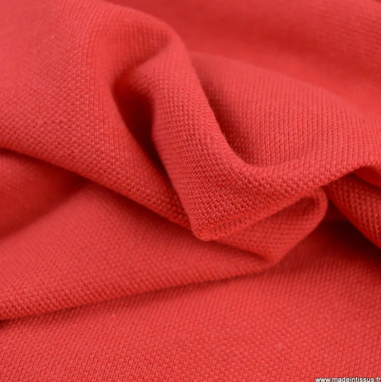 Tissu jersey maille polo rouge Hermes - OEKO TEX