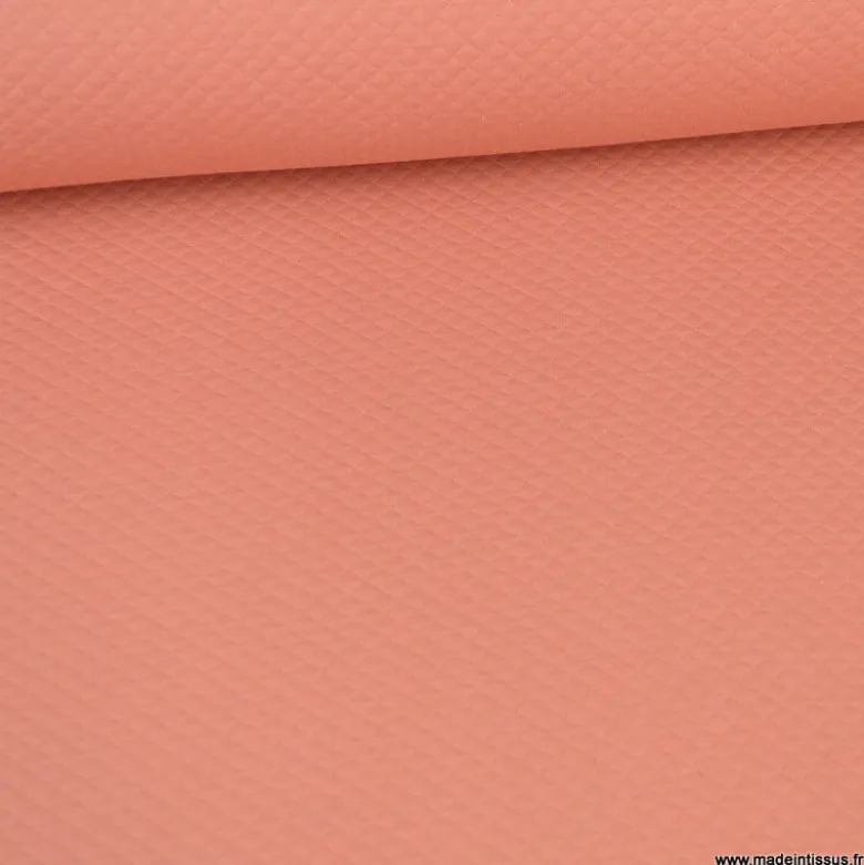 Tissu Jersey matelassé mini losange Marsala - OEKO TEX standard 100