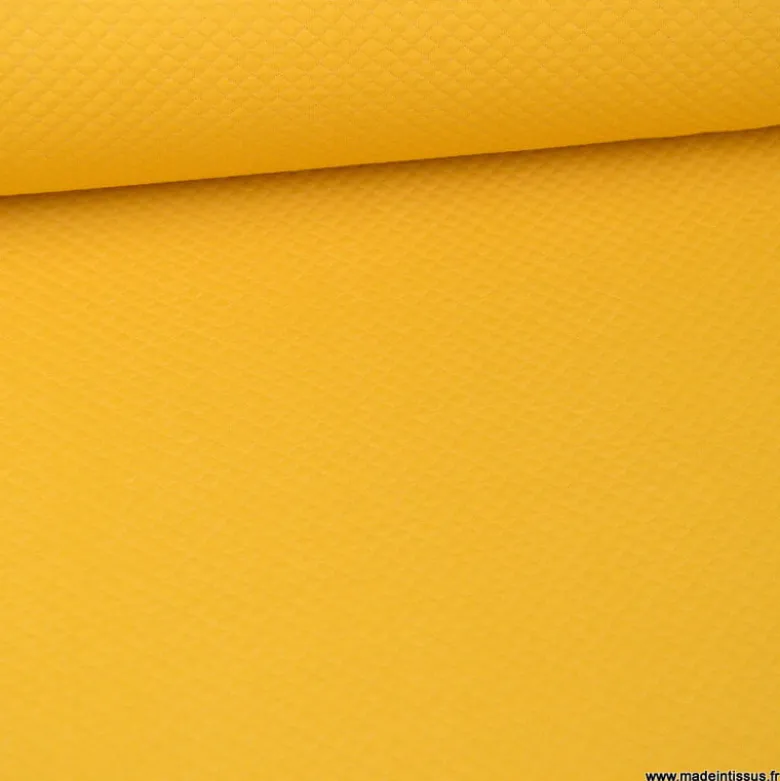 Tissu Jersey matelassé mini losange Moutarde - OEKO TEX standard 100