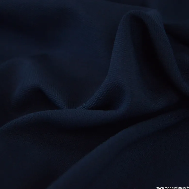Tissu Jersey milano piqué - Bleu marine