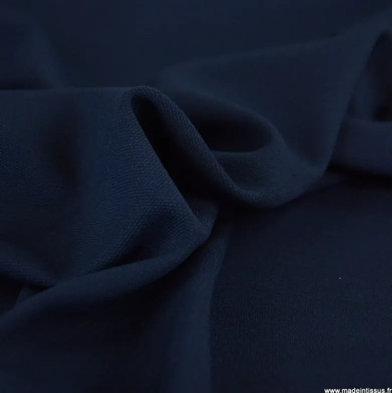 Tissu Jersey milano piqué - Bleu marine