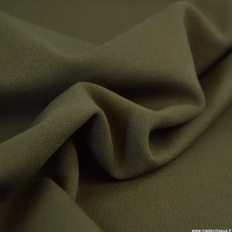 Tissu Jersey milano piqué - Vert kaki