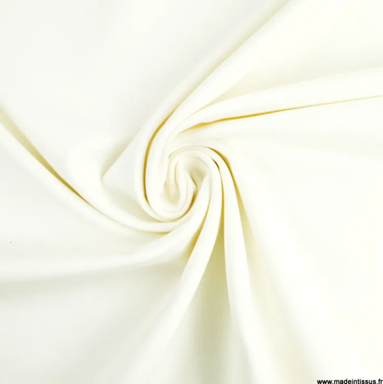 Tissu Jersey milano uni coloris blanc cassé Milk - OEKO TEX