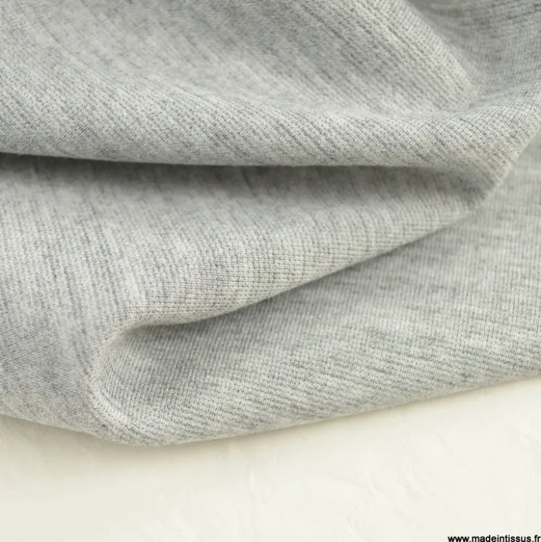 Tissu Jersey milano uni coloris gris - OEKO TEX