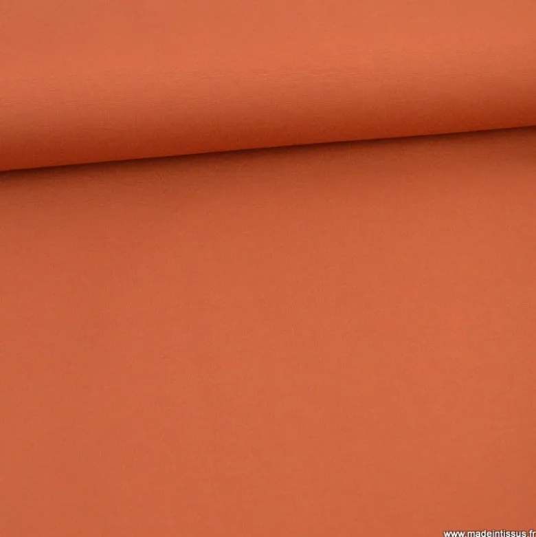 Tissu Jersey milano uni coloris brique - OEKO TEX